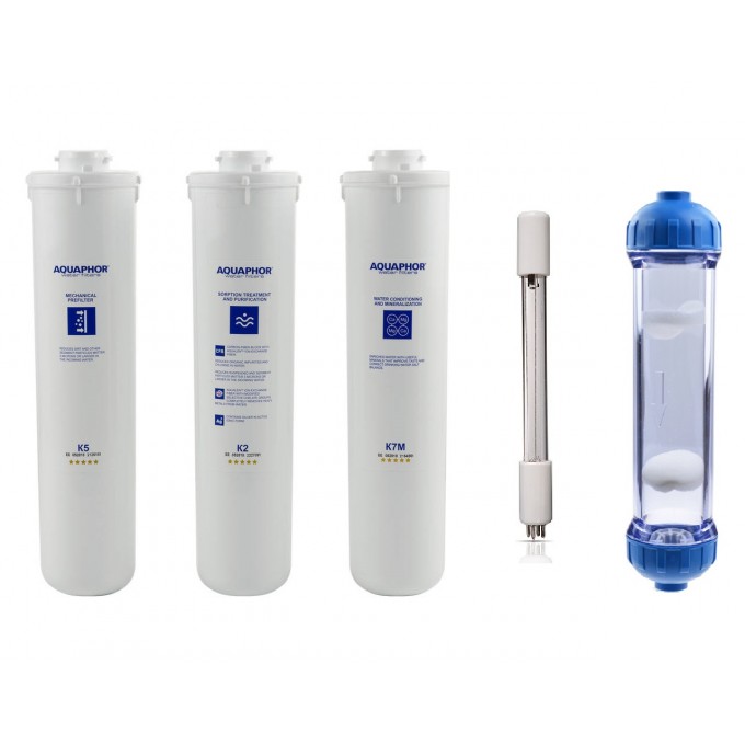 Sada filtračních vložek Aquaphor K5-K2-K7M-pH+-UV 6W