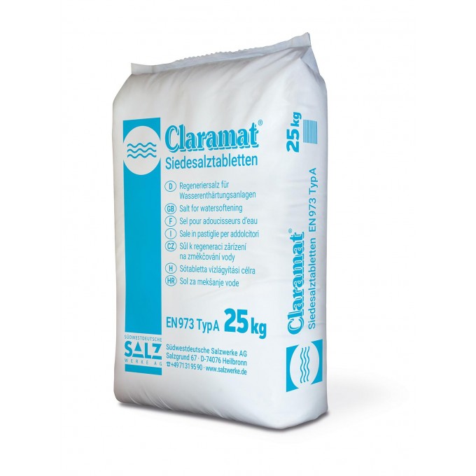 Tabletová sůl Claramat regenerační 25 kg 99,8% čistota